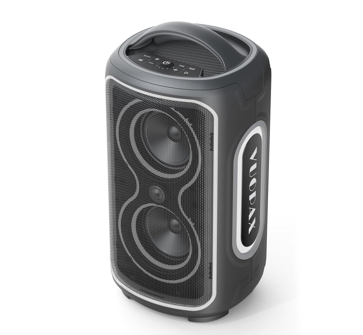 B72  portable Bluetooth speaker features party lights, dual subwoofers, IP65 water resistance, and wireless Bluetooth 5.4