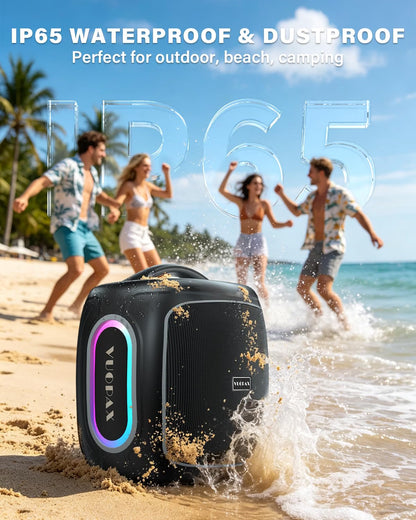 Portable Bluetooth Speaker Wireless,200W Peak Loud Super Deep Bass 6.5" Woofer Outdoor Speaker W/ 18000mAh 24H, BT5.4, IP65 Waterproof, RGB Lights, TWS,Party for Camping, Beach,Work,BBQ