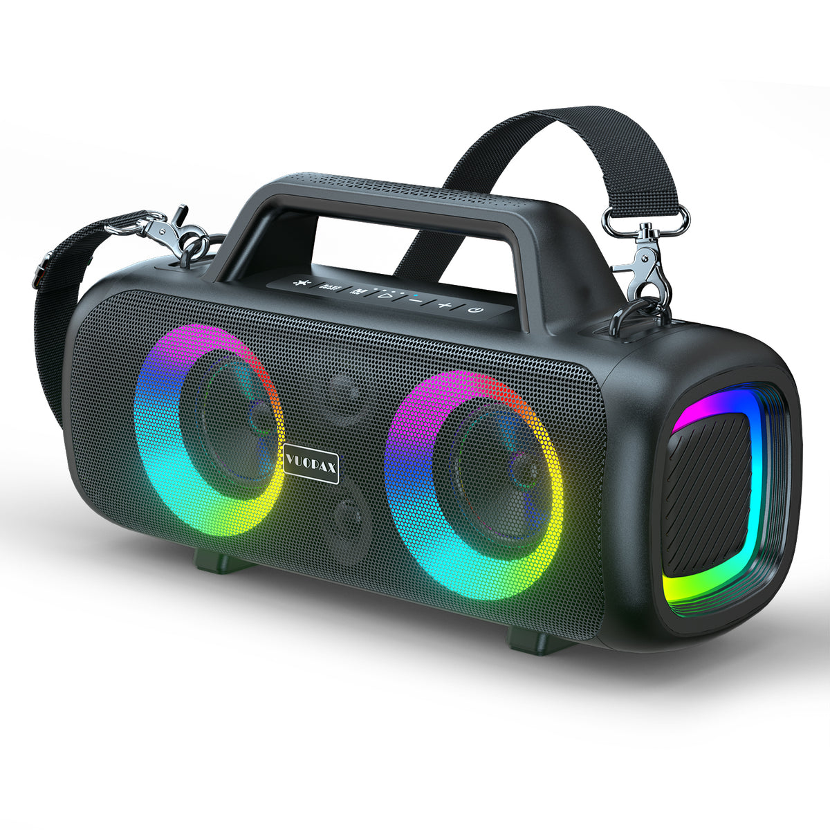 B54 portable Bluetooth speaker, dual subwoofers, IP65 waterproof design, disco light, Bluetooth 5.3