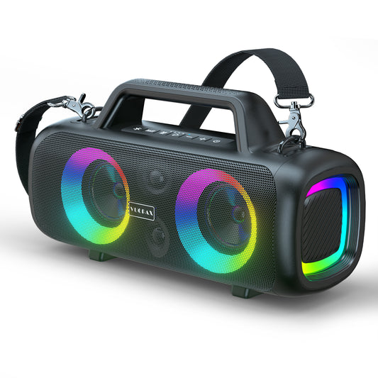 B54 portable Bluetooth speaker, dual subwoofers, IP65 waterproof design, disco light, Bluetooth 5.3
