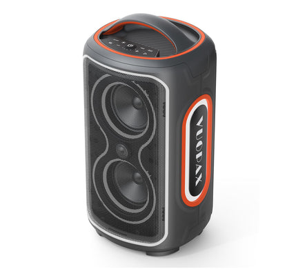 B72  portable Bluetooth speaker features party lights, dual subwoofers, IP65 water resistance, and wireless Bluetooth 5.4