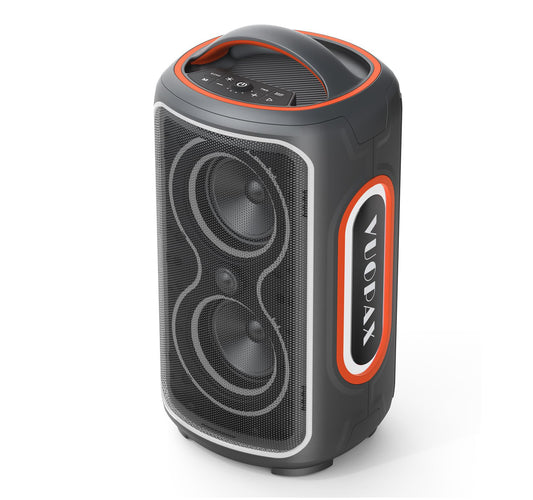 B72  portable Bluetooth speaker features party lights, dual subwoofers, IP65 water resistance, and wireless Bluetooth 5.4